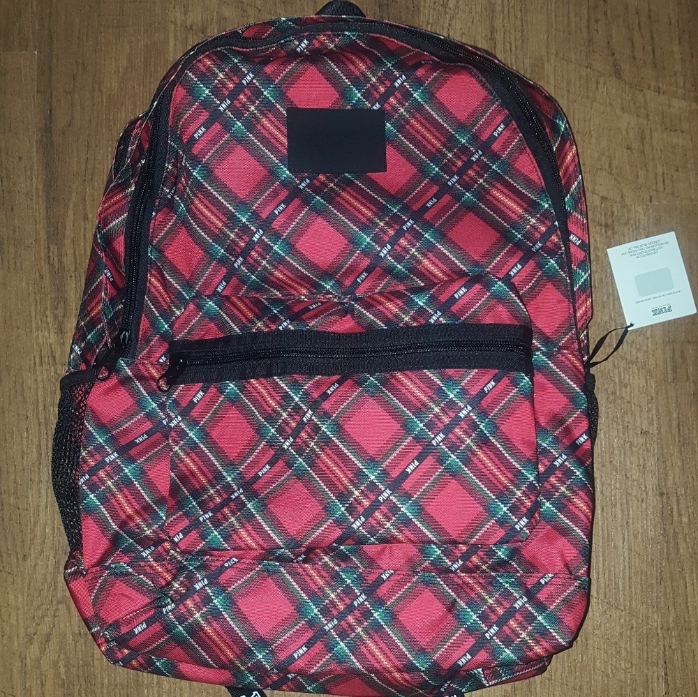 Brand New VS Pink Plaid Backpack NWT